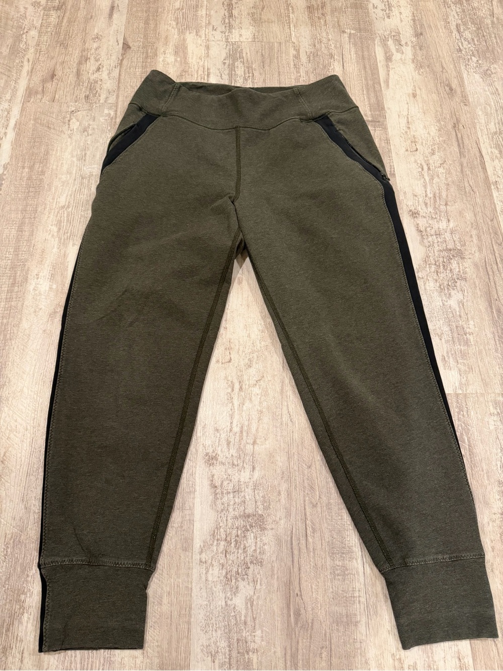 lululemon athletica Olive Green Joggers with Black Trim